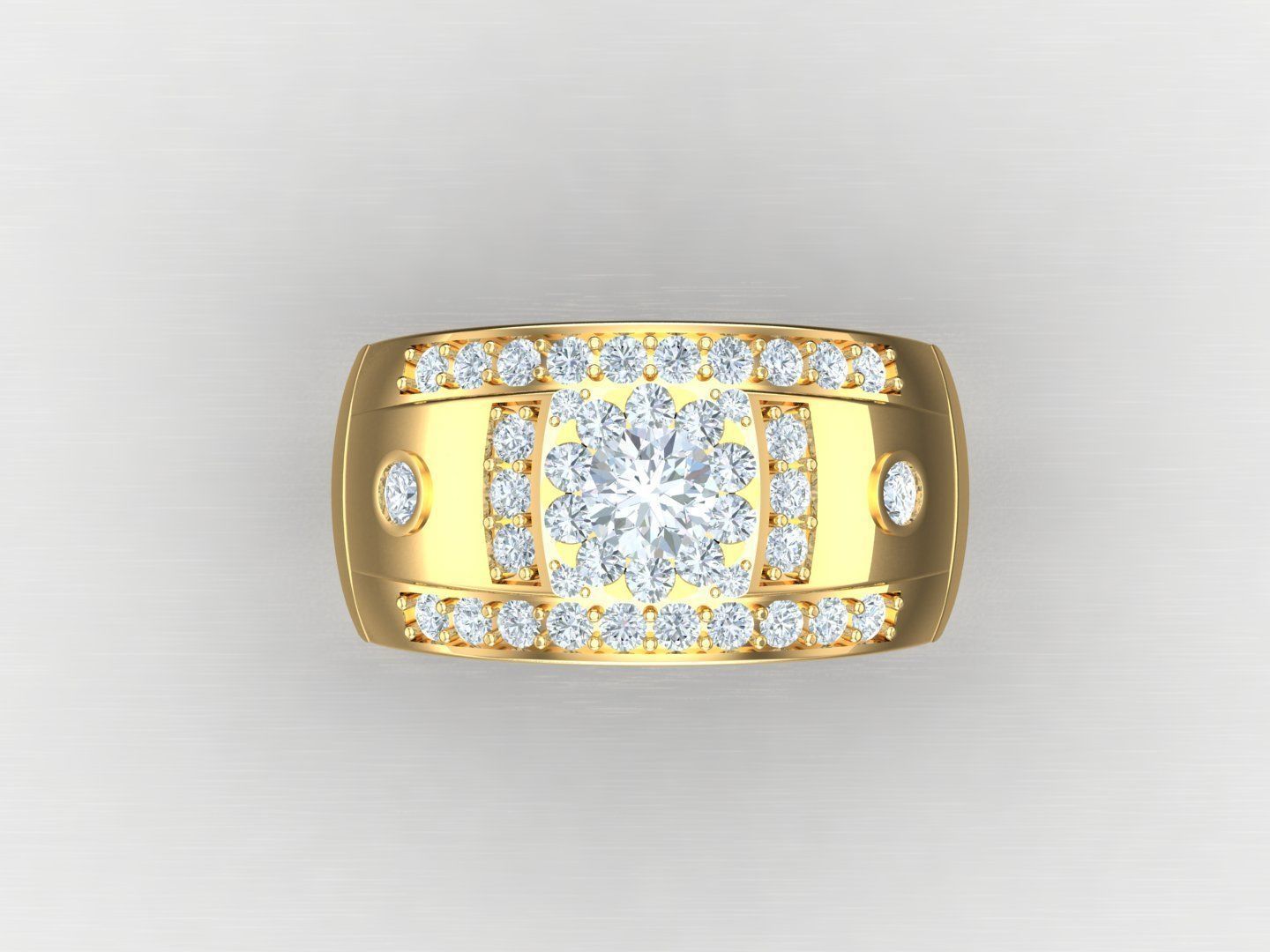  Wedding Men Diamond Ring 1MR66 3D print model_4