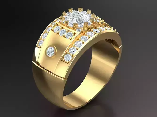  Wedding Men Diamond Ring 1MR66 3D print model