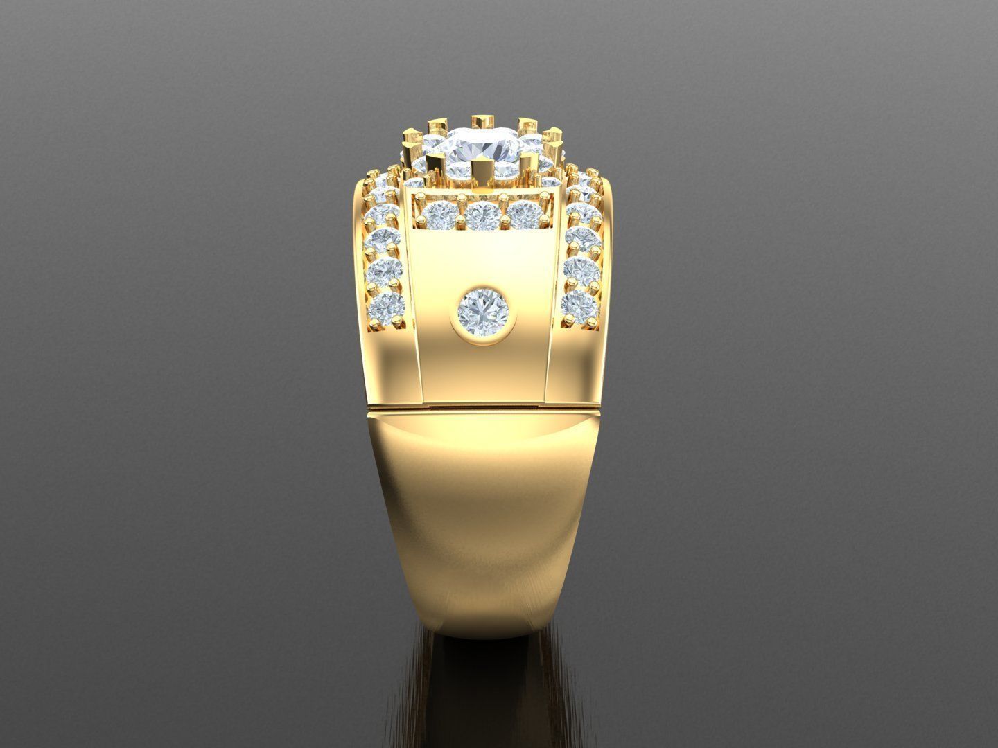  Wedding Men Diamond Ring 1MR66 3D print model_3