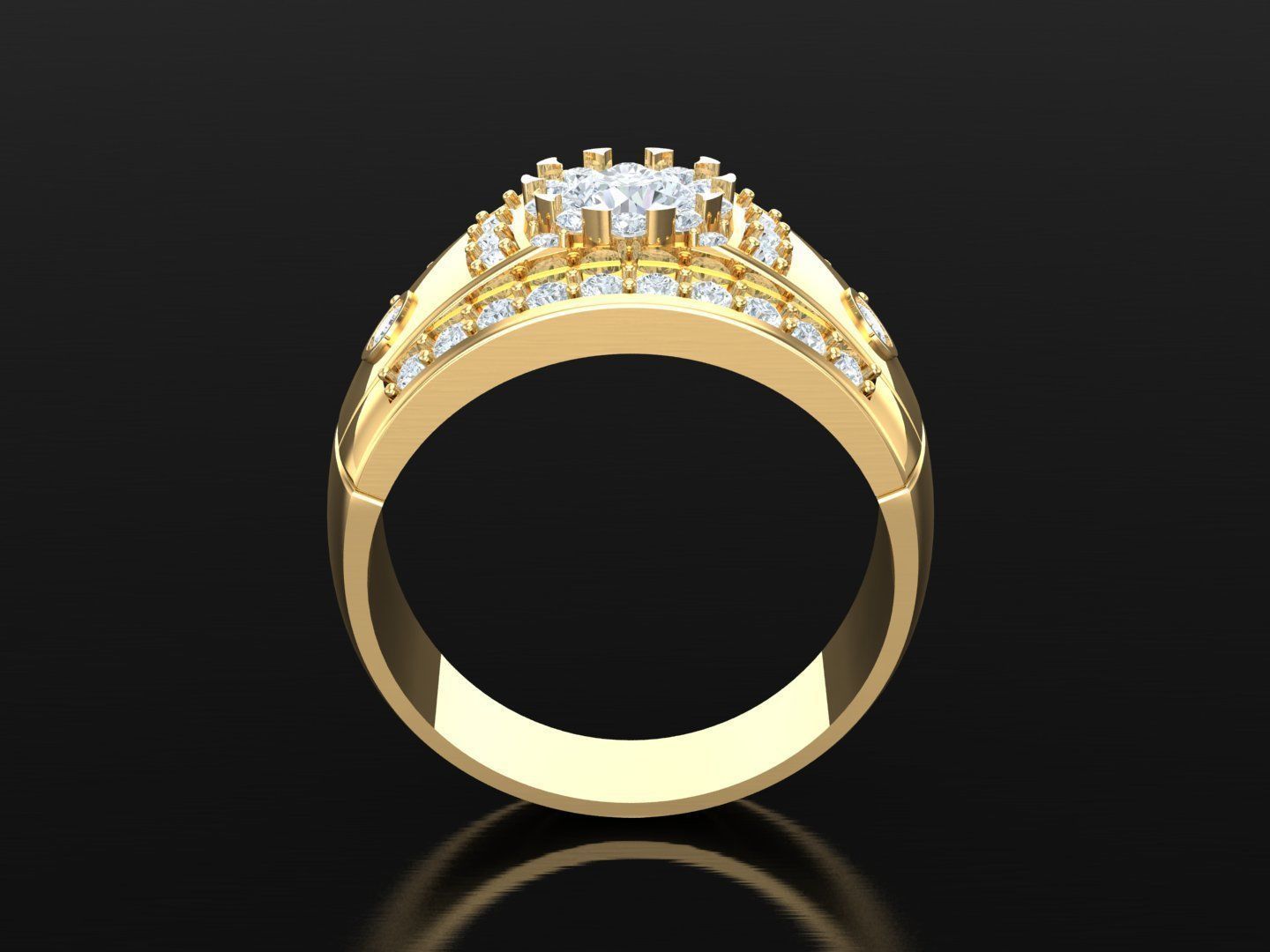  Wedding Men Diamond Ring 1MR66 3D print model_2