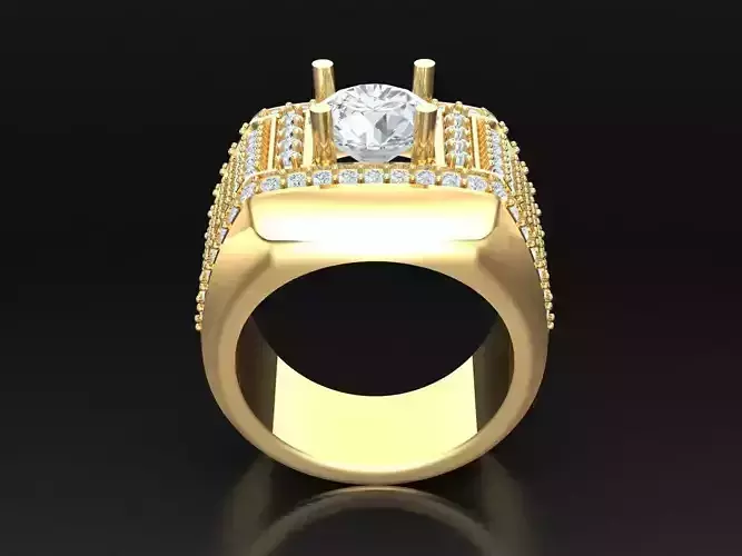  Wedding Men Diamond Ring 1MR65 3D print model