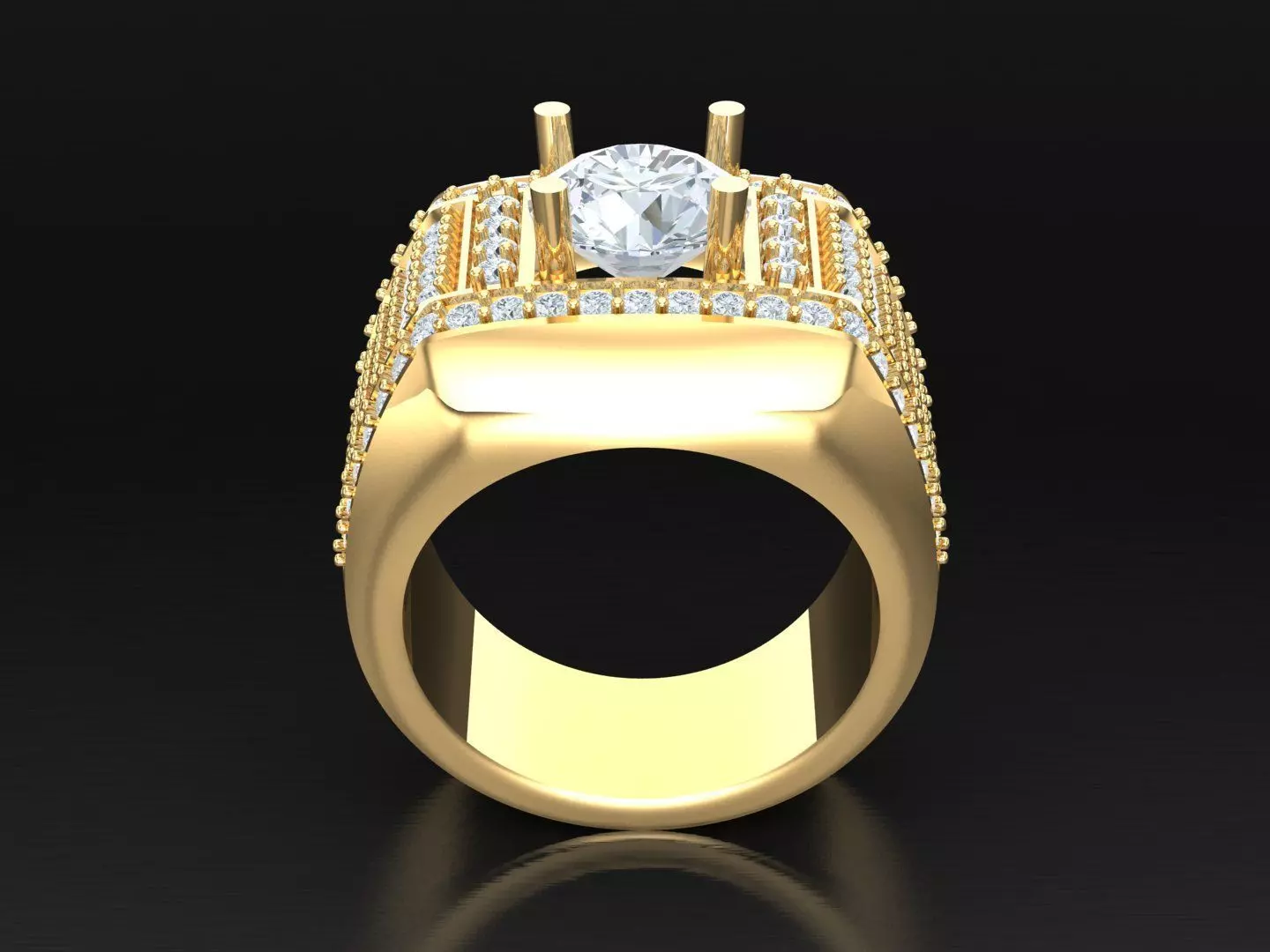  Wedding Men Diamond Ring 1MR65 3D print model_0