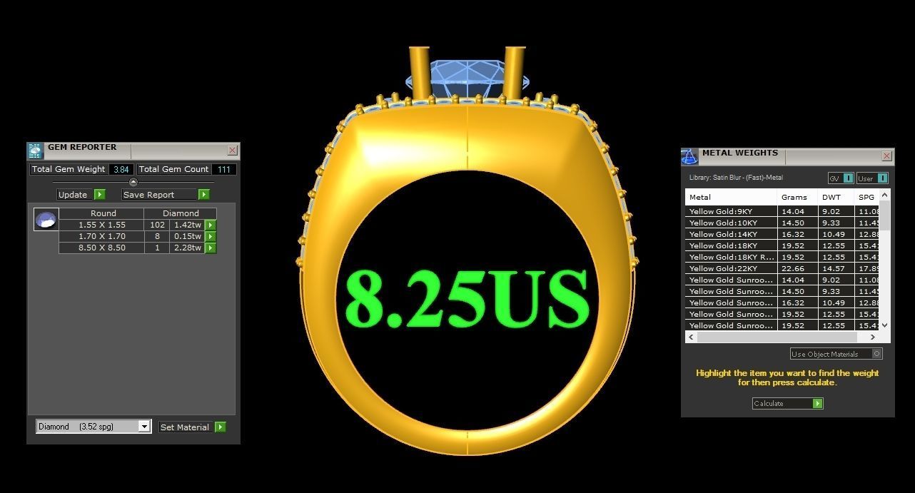  Wedding Men Diamond Ring 1MR65 3D print model_1