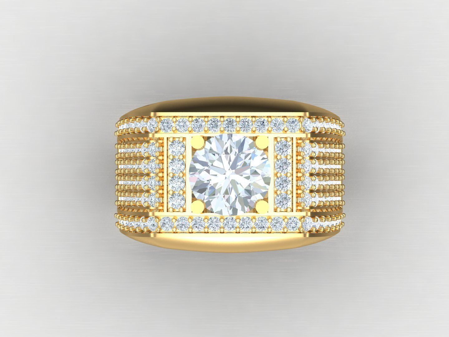  Wedding Men Diamond Ring 1MR65 3D print model_4