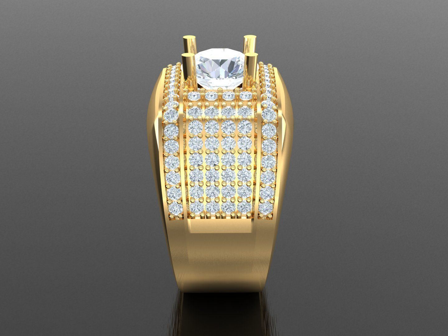  Wedding Men Diamond Ring 1MR65 3D print model_2