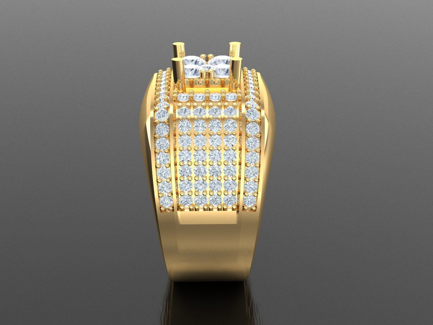  Wedding Men Diamond Ring 1MR64 3D print model_3