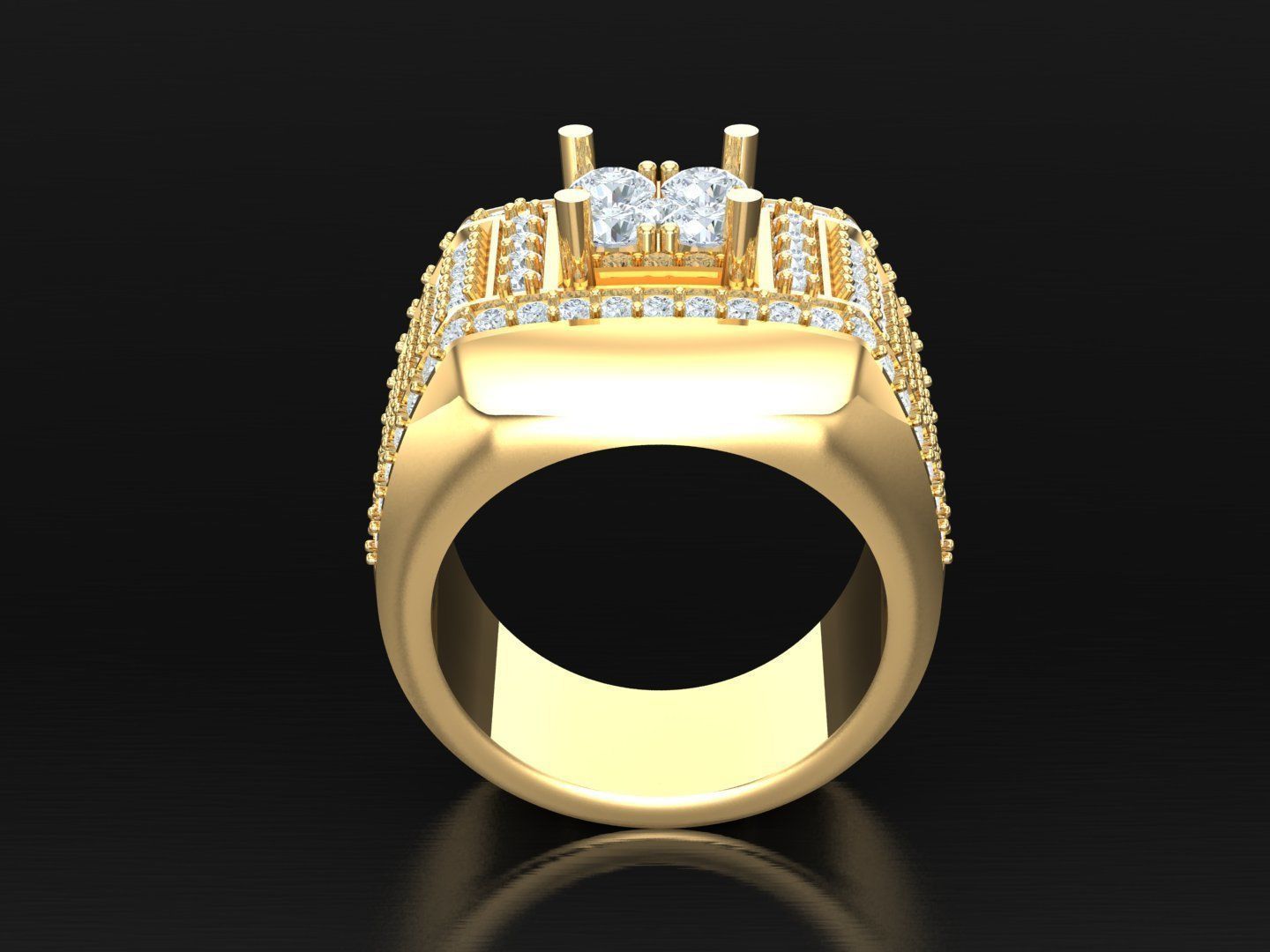  Wedding Men Diamond Ring 1MR64 3D print model_2