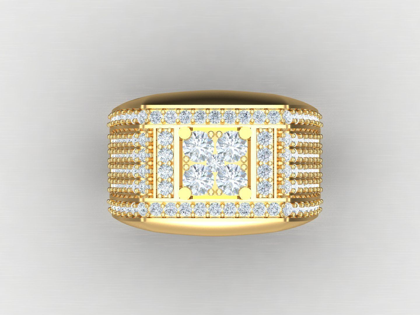  Wedding Men Diamond Ring 1MR64 3D print model_4