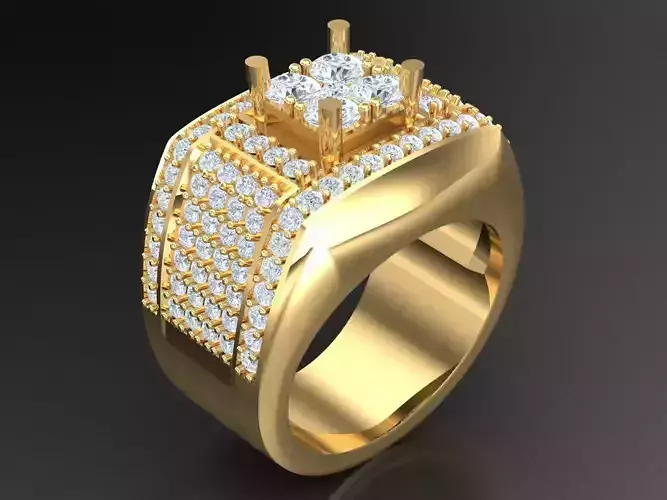  Wedding Men Diamond Ring 1MR64 3D print model