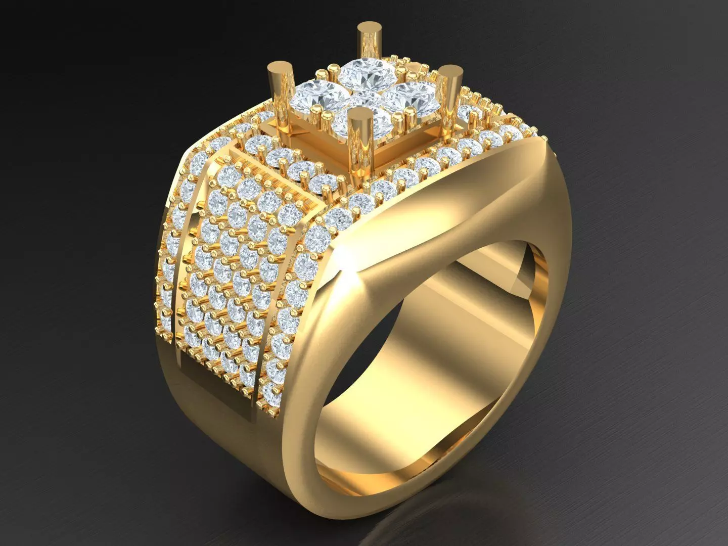  Wedding Men Diamond Ring 1MR64 3D print model_0