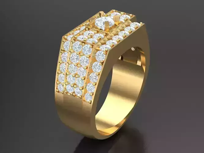  Wedding Men Diamond Ring 1MR63 3D print model