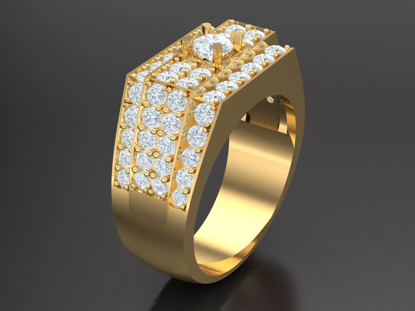  Wedding Men Diamond Ring 1MR63 3D print model_0