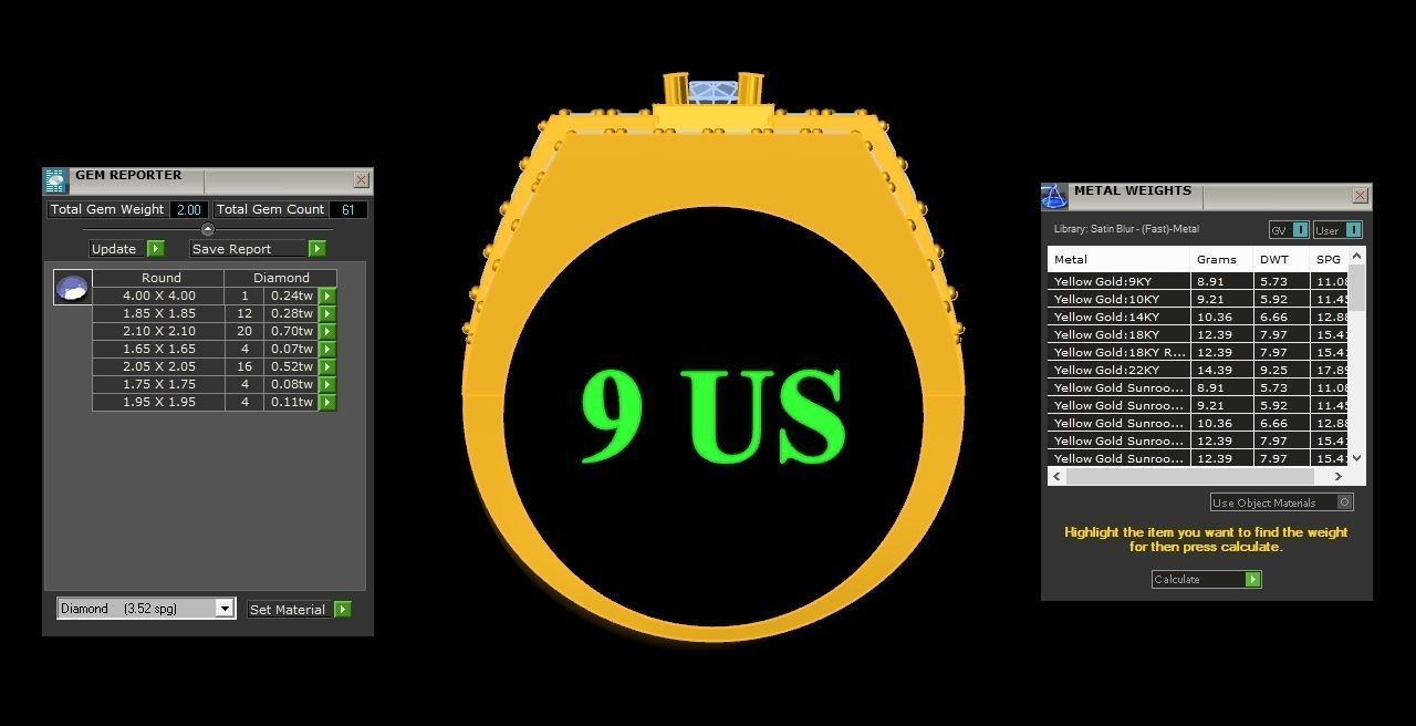  Wedding Men Diamond Ring 1MR63 3D print model_1