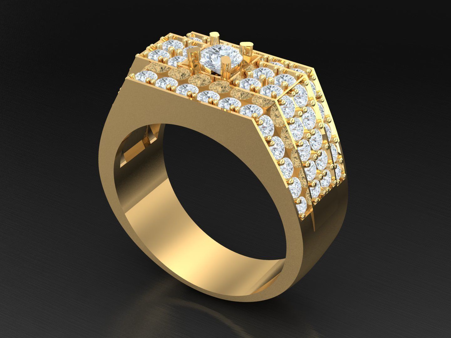 Wedding Men Diamond Ring 1MR63 3D print model_5