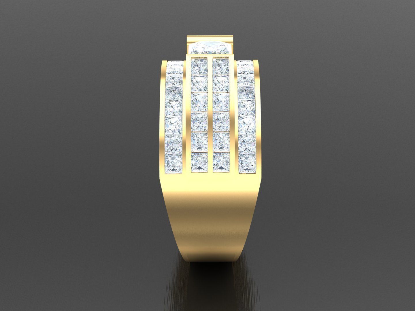  Wedding Men Diamond Ring 1MR62 3D print model_3