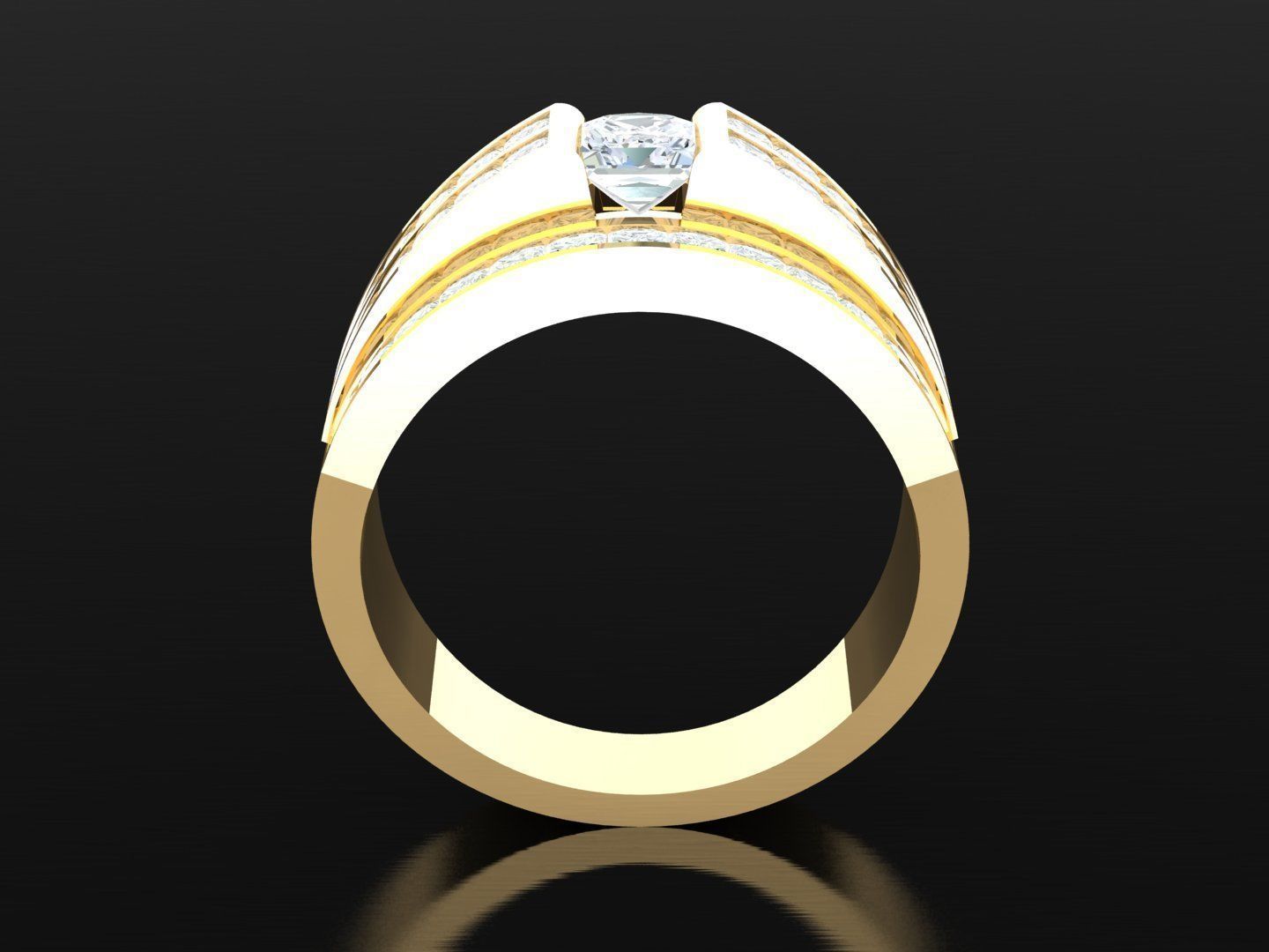 Wedding Men Diamond Ring 1MR62 3D print model_2