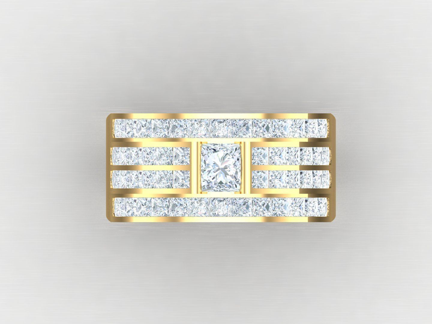  Wedding Men Diamond Ring 1MR62 3D print model_4