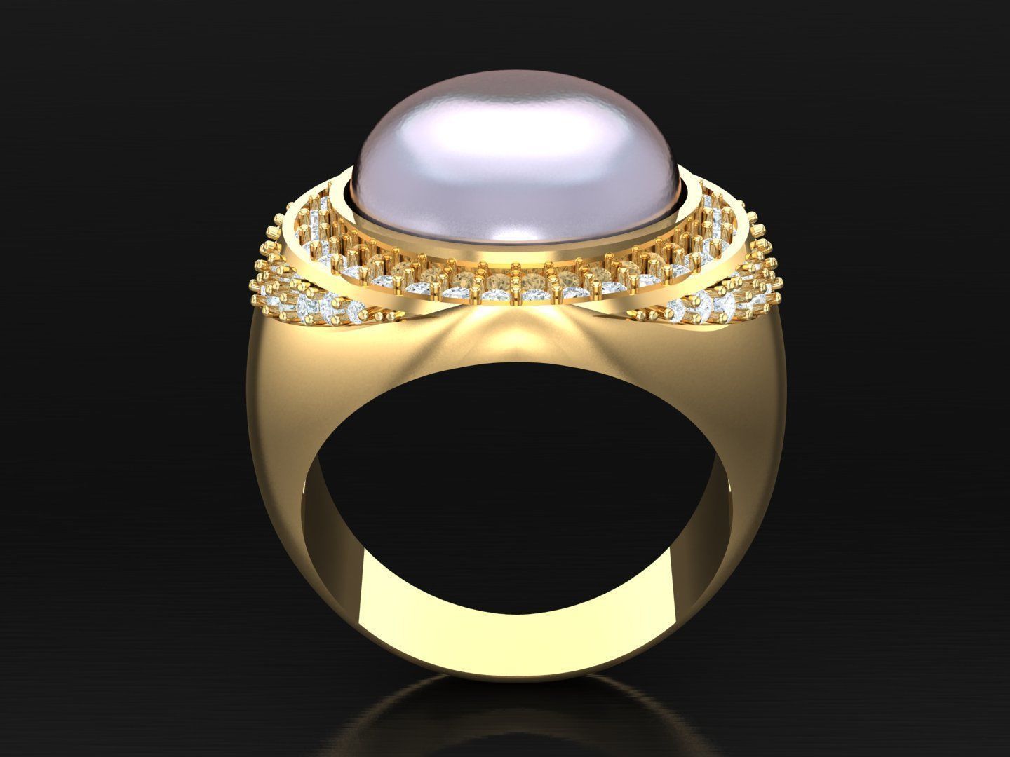  Wedding Men Diamond Ring 1MR61 3D print model_2