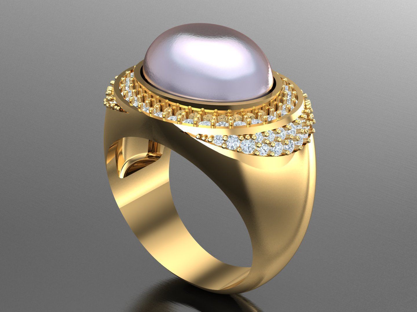  Wedding Men Diamond Ring 1MR61 3D print model_5