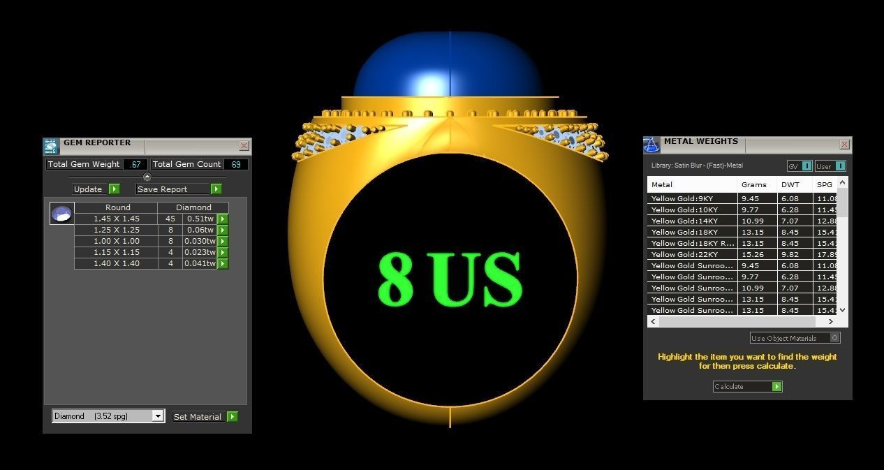  Wedding Men Diamond Ring 1MR61 3D print model_1