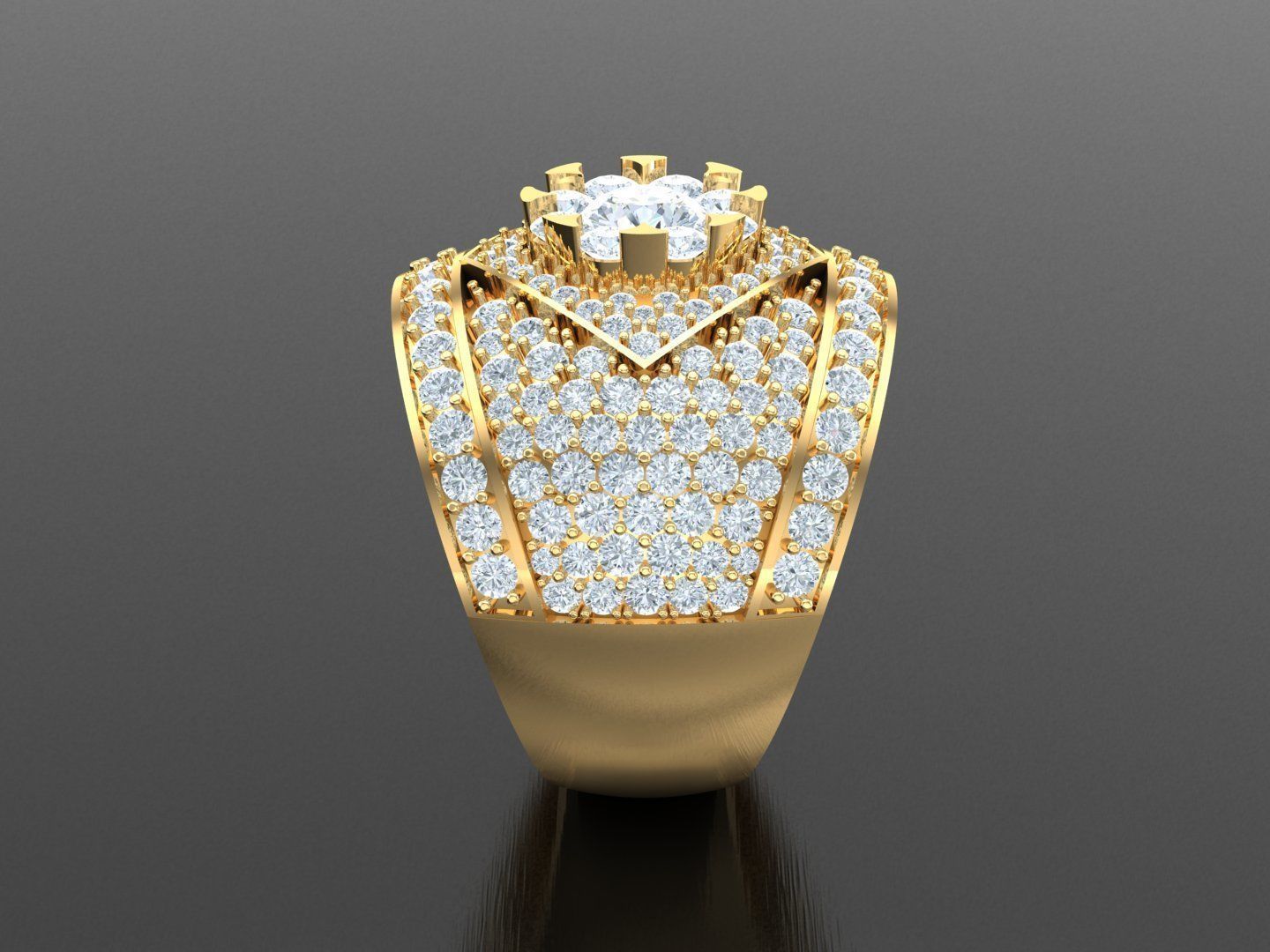  Wedding Men Diamond Ring 1MR60 3D print model_3