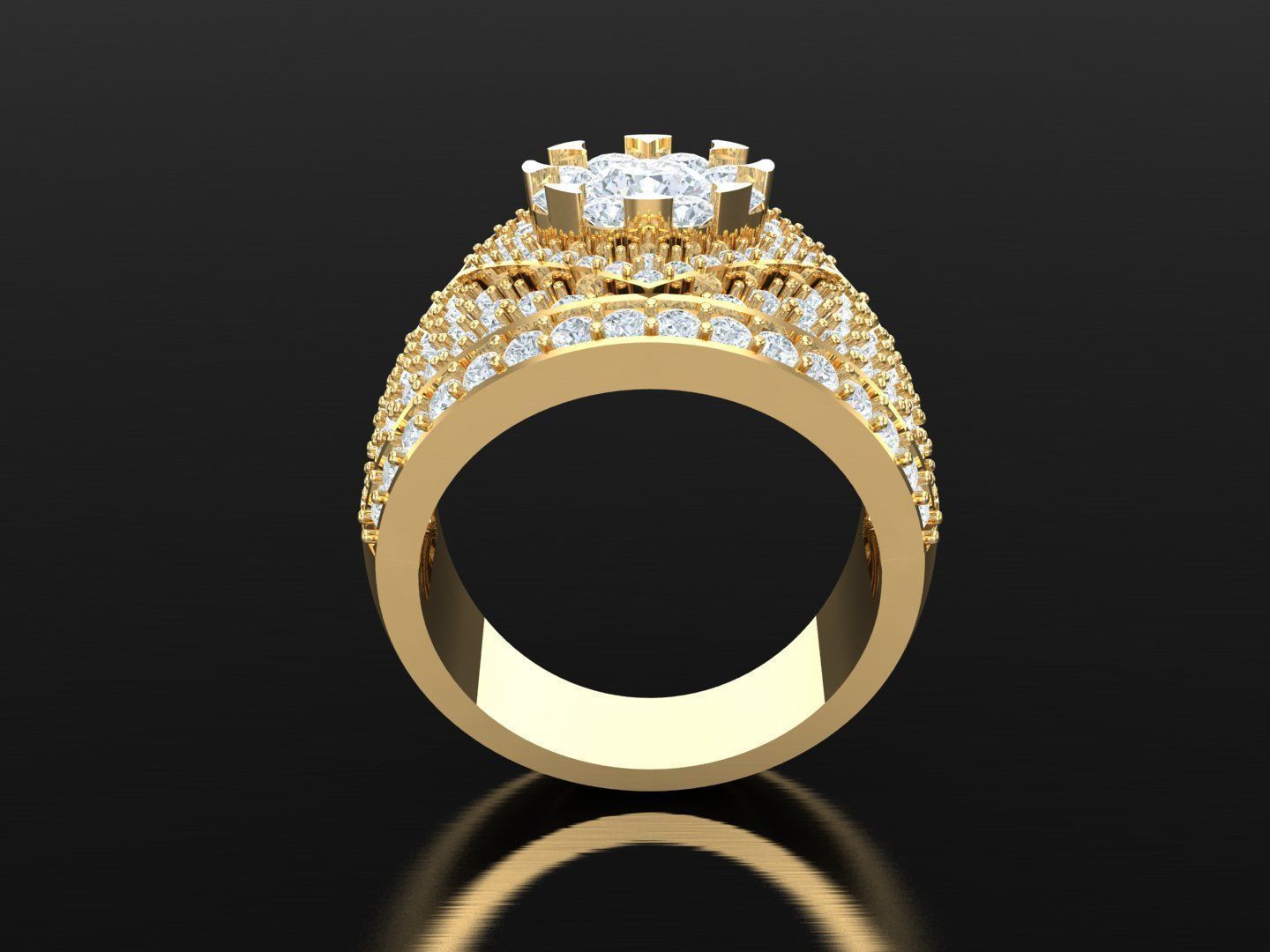 Wedding Men Diamond Ring 1MR60 3D print model_2