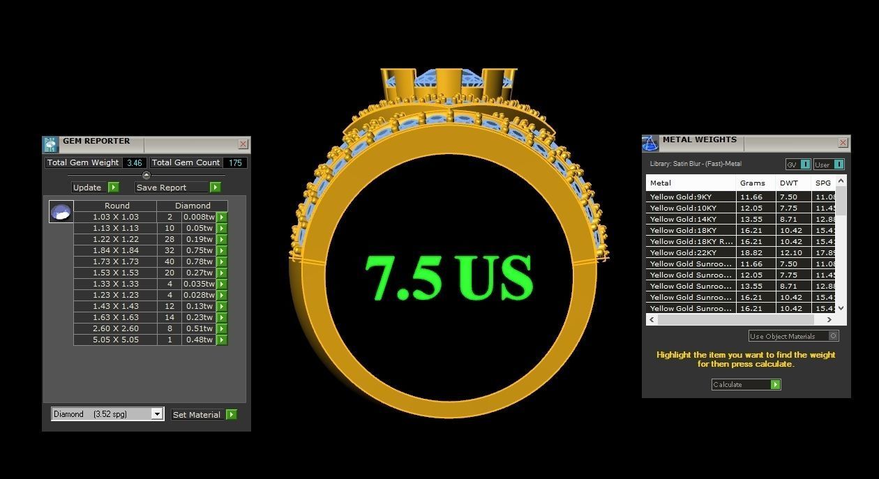  Wedding Men Diamond Ring 1MR60 3D print model_1