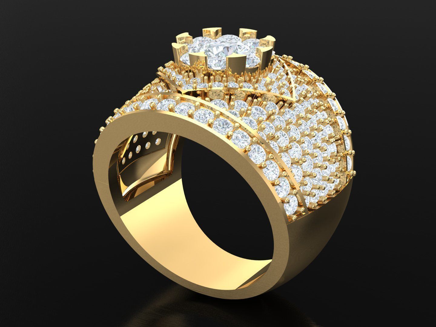  Wedding Men Diamond Ring 1MR60 3D print model_5