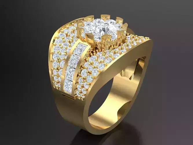  Wedding Men Diamond Ring 1MR59 3D print model