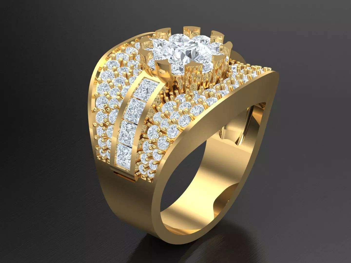  Wedding Men Diamond Ring 1MR59 3D print model_0