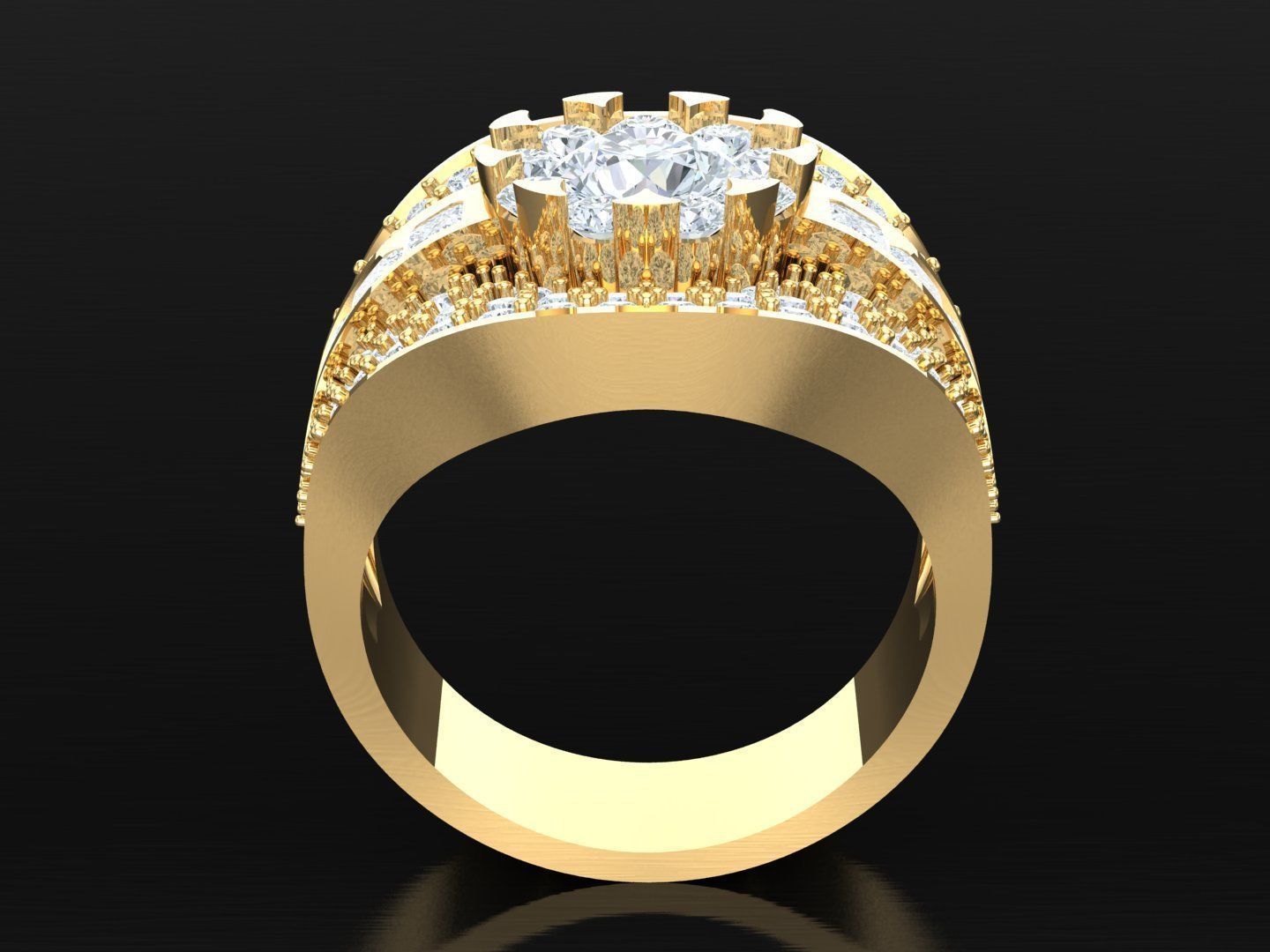  Wedding Men Diamond Ring 1MR59 3D print model_2