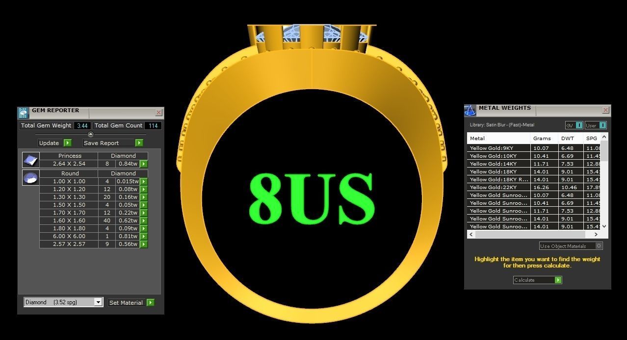  Wedding Men Diamond Ring 1MR59 3D print model_1