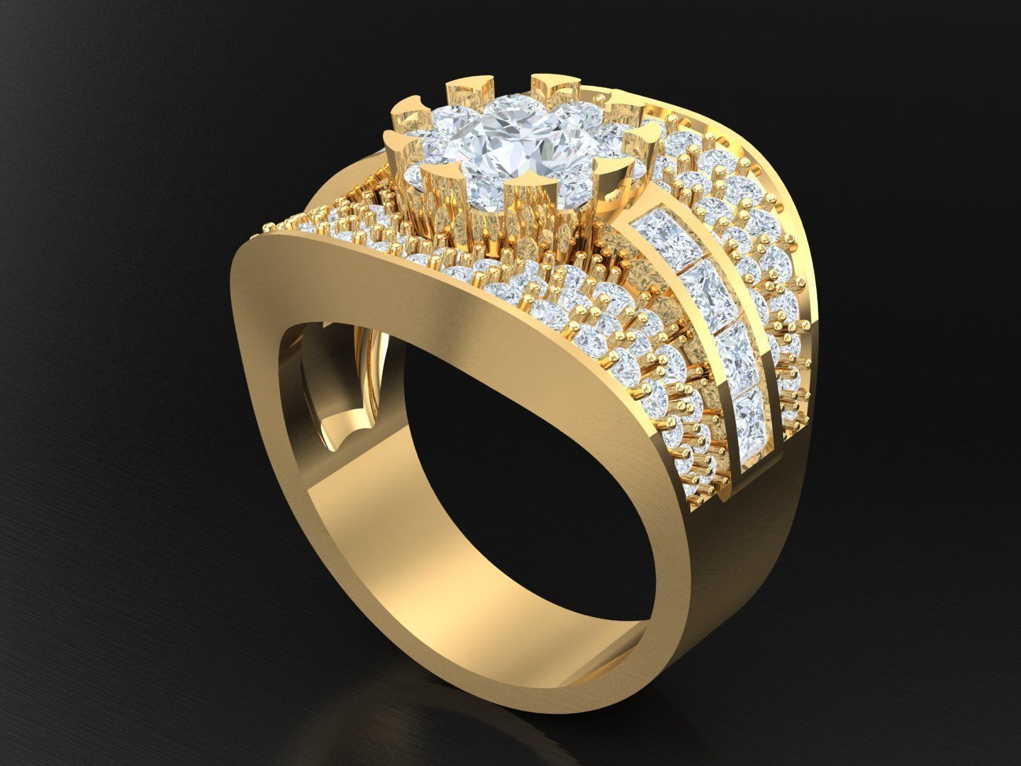  Wedding Men Diamond Ring 1MR59 3D print model_5