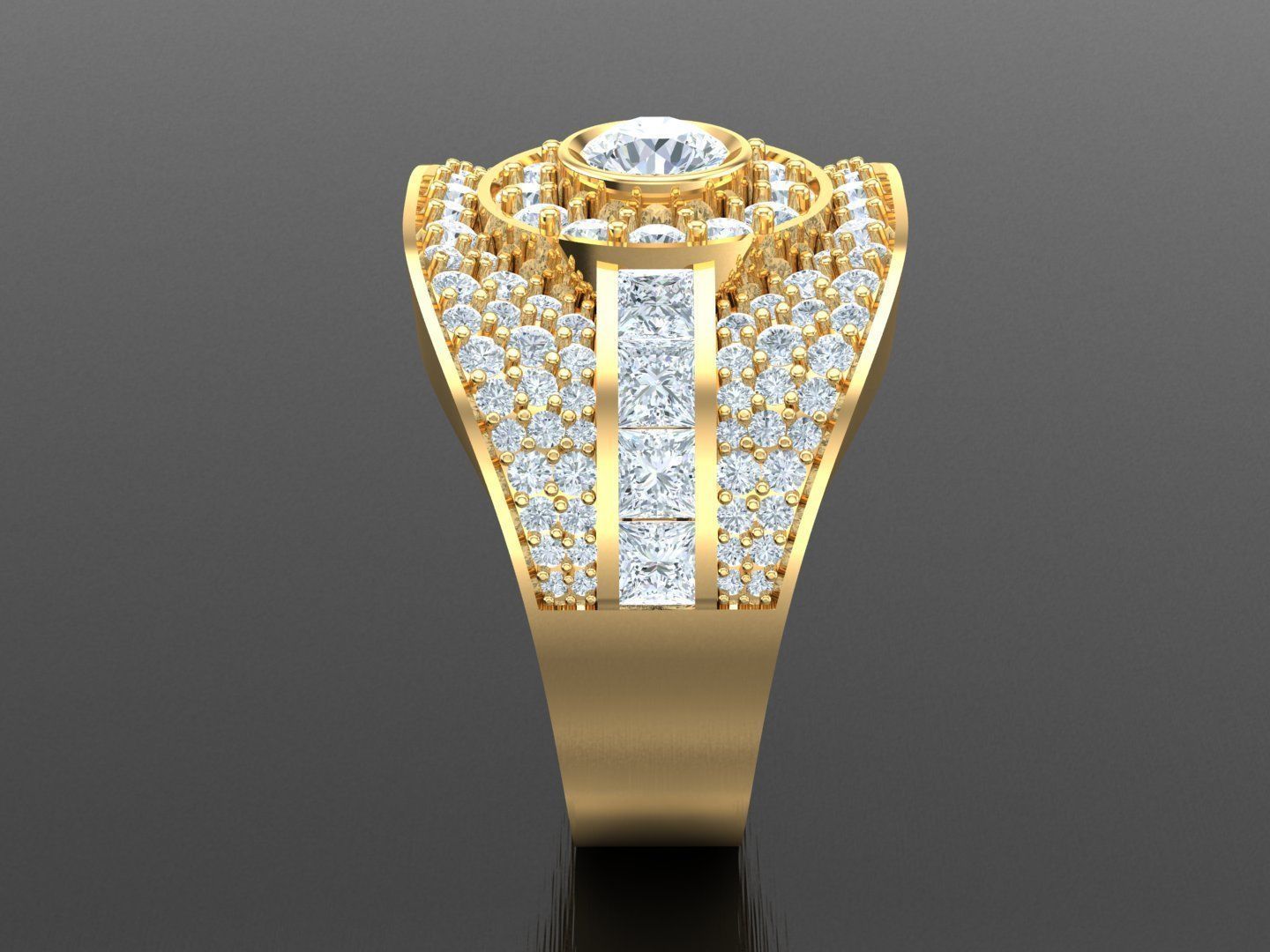  Wedding Men Diamond Ring 1MR58 3D print model_3