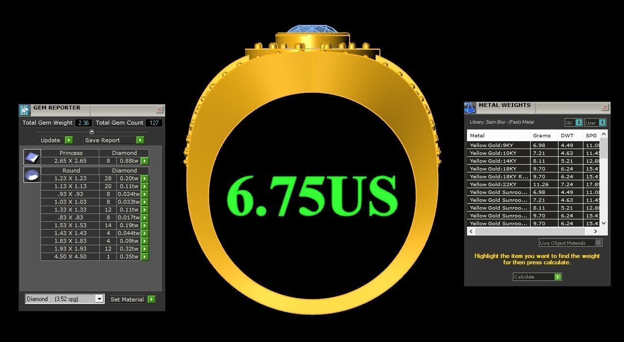  Wedding Men Diamond Ring 1MR58 3D print model_1