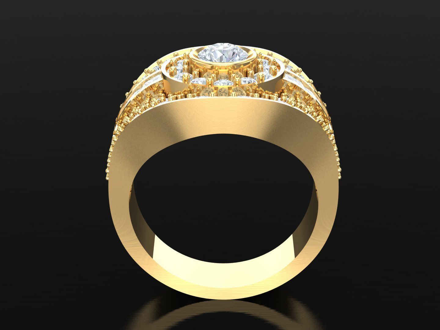  Wedding Men Diamond Ring 1MR58 3D print model_2