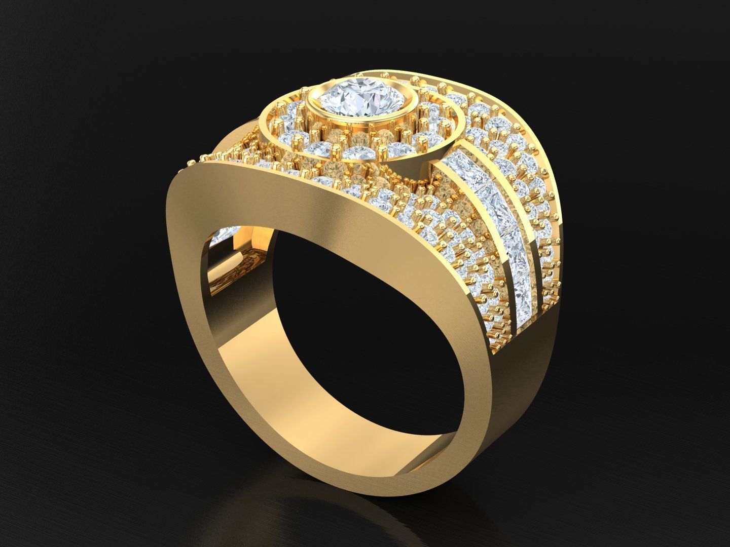  Wedding Men Diamond Ring 1MR58 3D print model_5