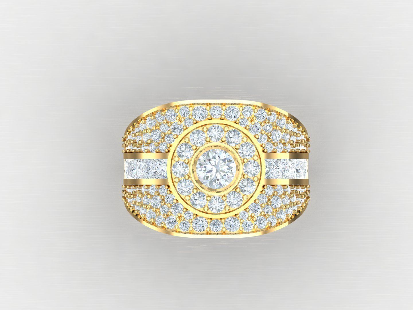  Wedding Men Diamond Ring 1MR58 3D print model_4