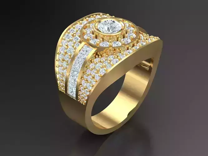  Wedding Men Diamond Ring 1MR58 3D print model