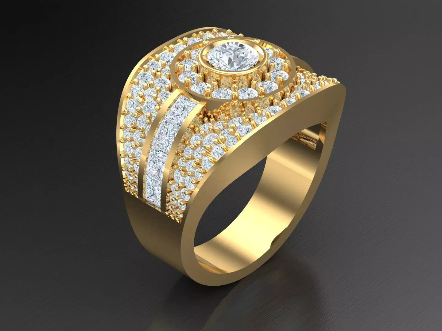  Wedding Men Diamond Ring 1MR58 3D print model_0