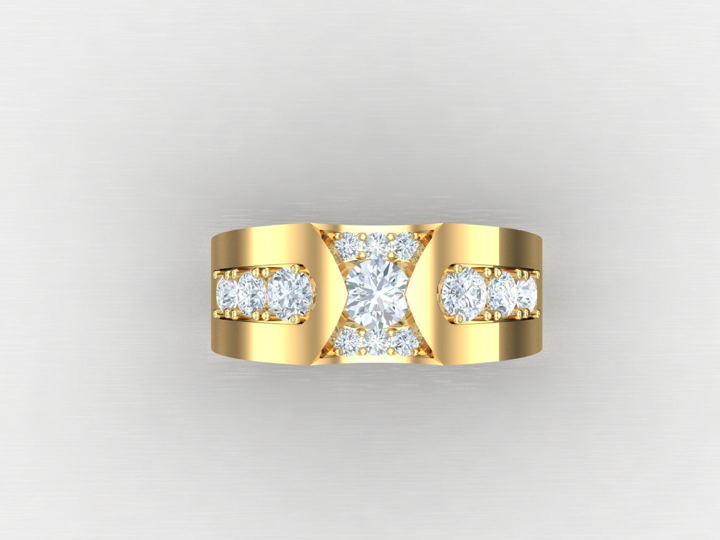  Wedding Men Diamond Ring 1MR57 3D print model_4