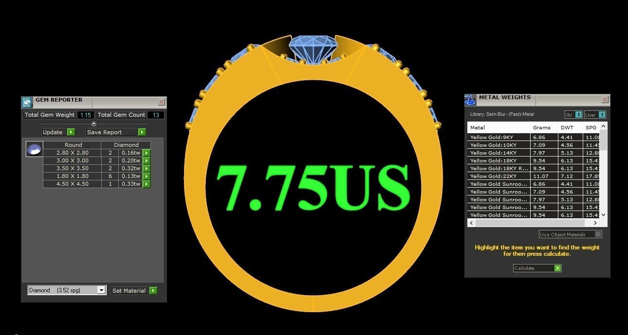  Wedding Men Diamond Ring 1MR57 3D print model_1