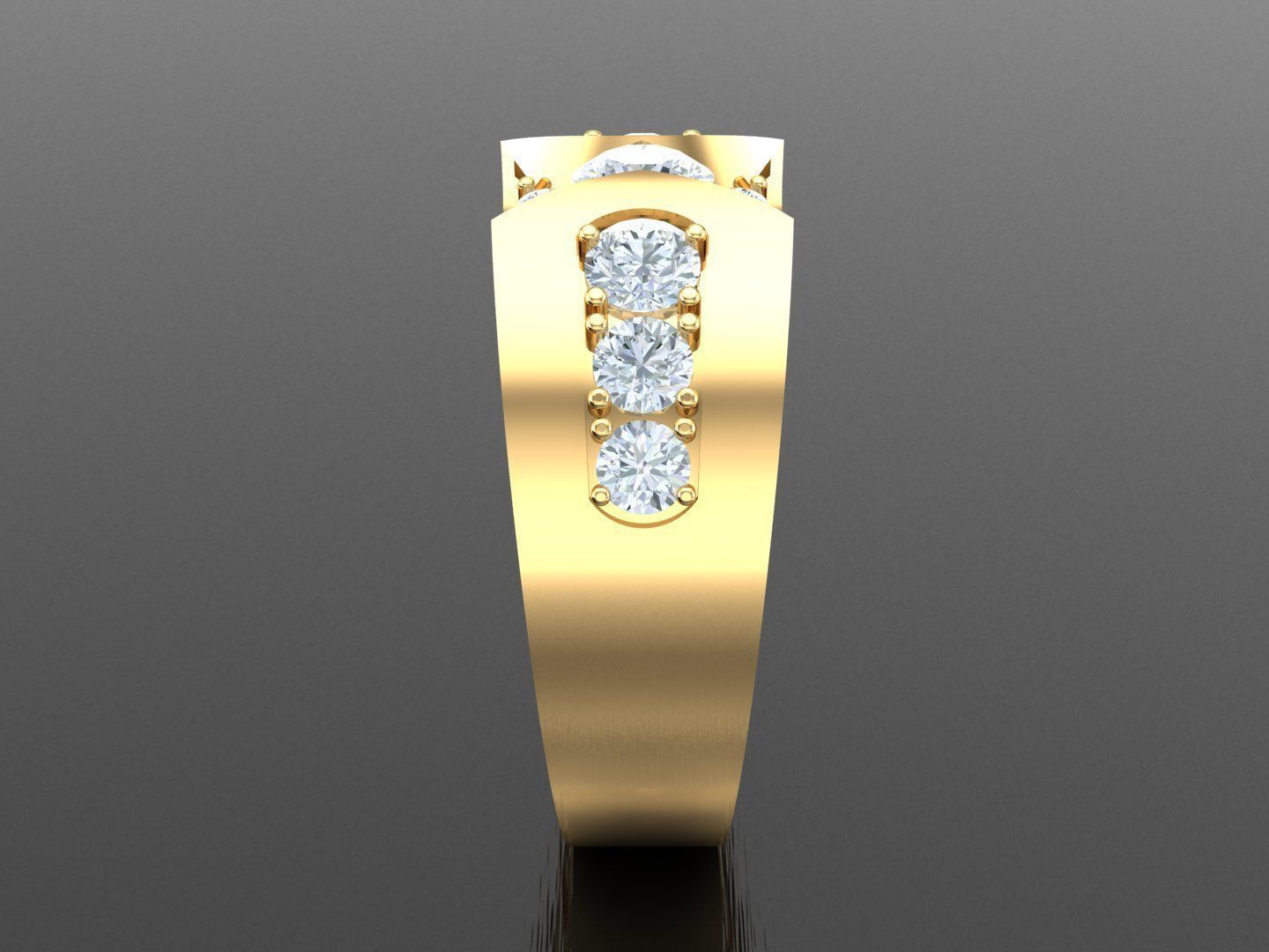  Wedding Men Diamond Ring 1MR57 3D print model_3