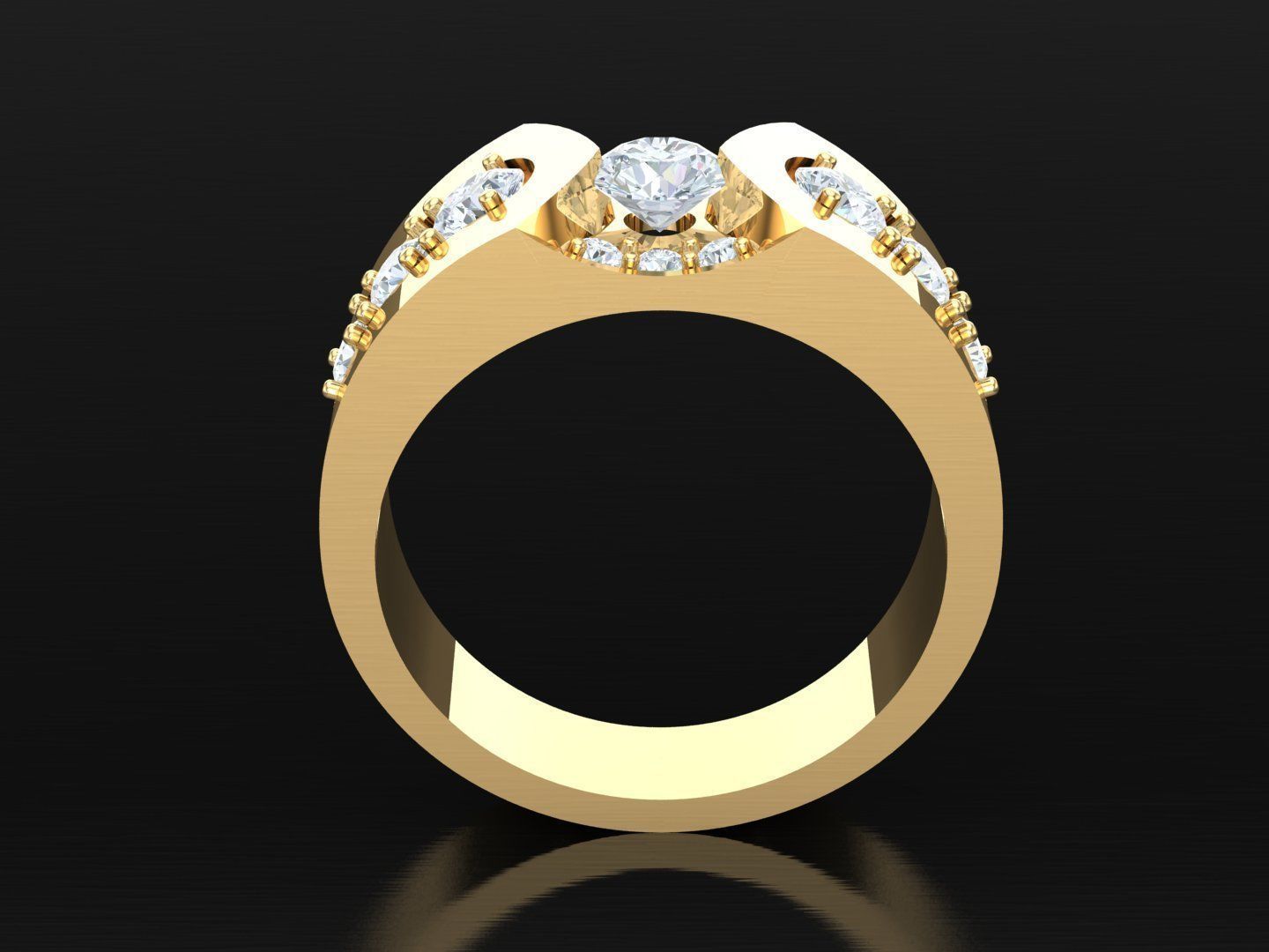  Wedding Men Diamond Ring 1MR57 3D print model_2