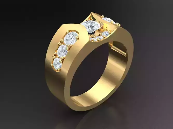  Wedding Men Diamond Ring 1MR57 3D print model