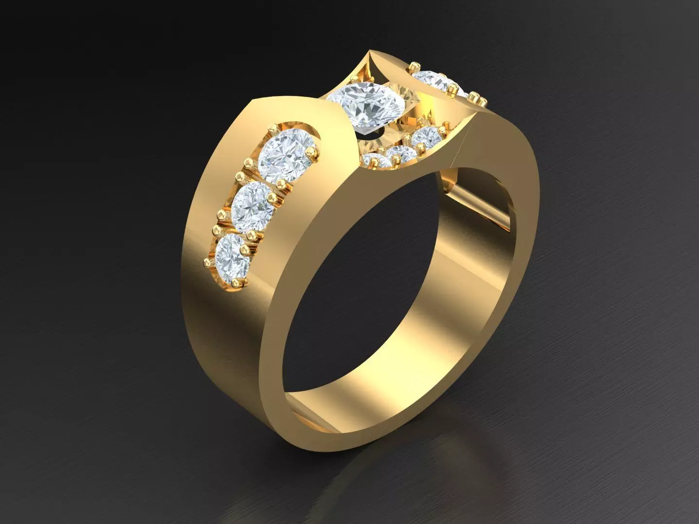  Wedding Men Diamond Ring 1MR57 3D print model_0