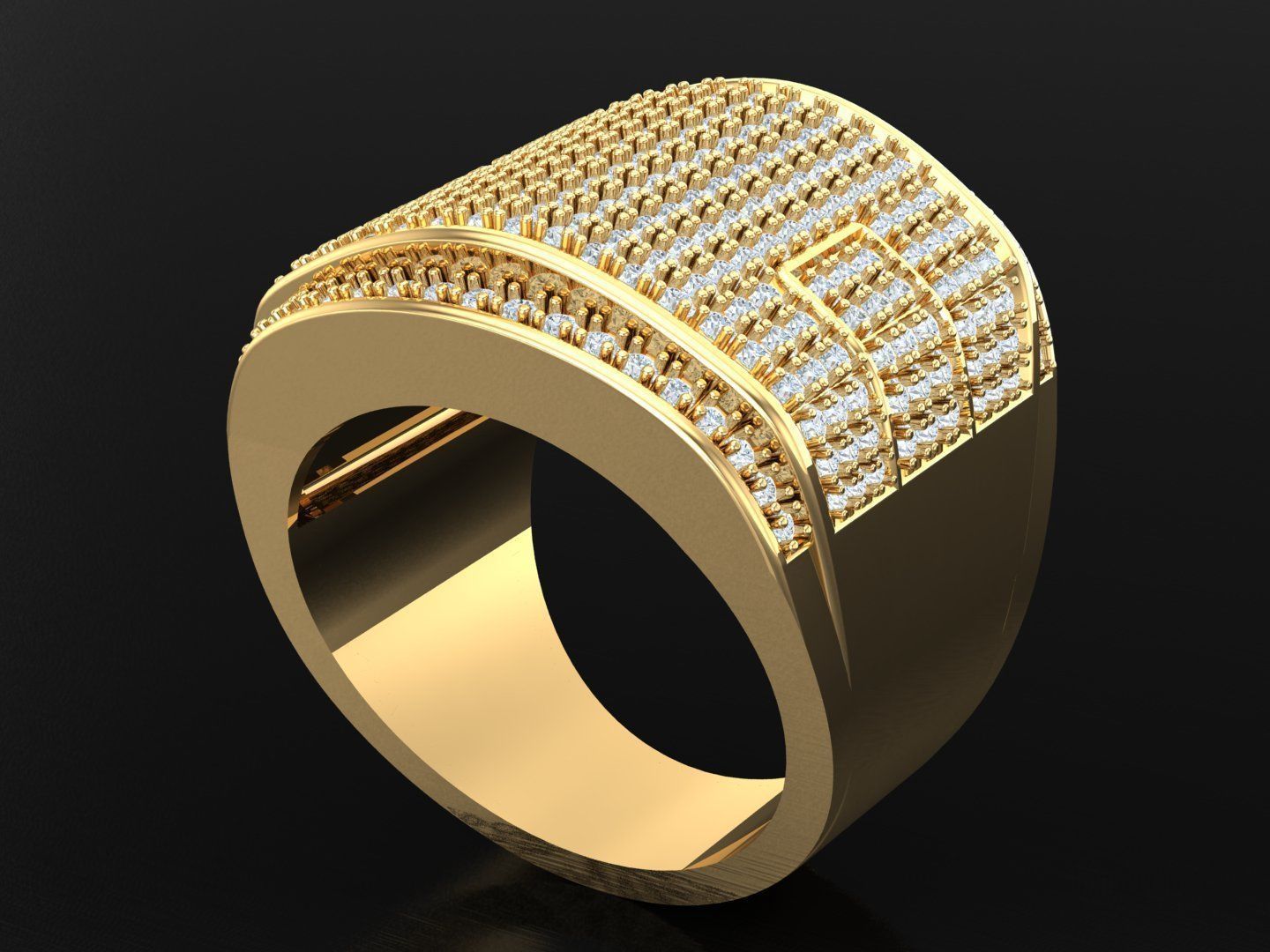  Wedding Men Diamond Ring 1MR56 3D print model_5