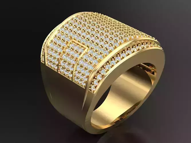  Wedding Men Diamond Ring 1MR56 3D print model