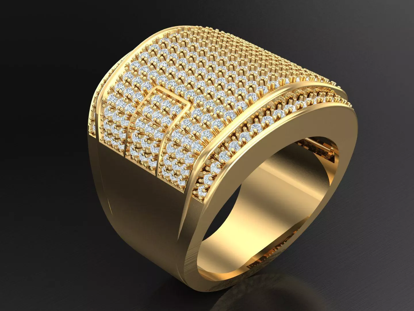 Wedding Men Diamond Ring 1MR56 3D print model_0