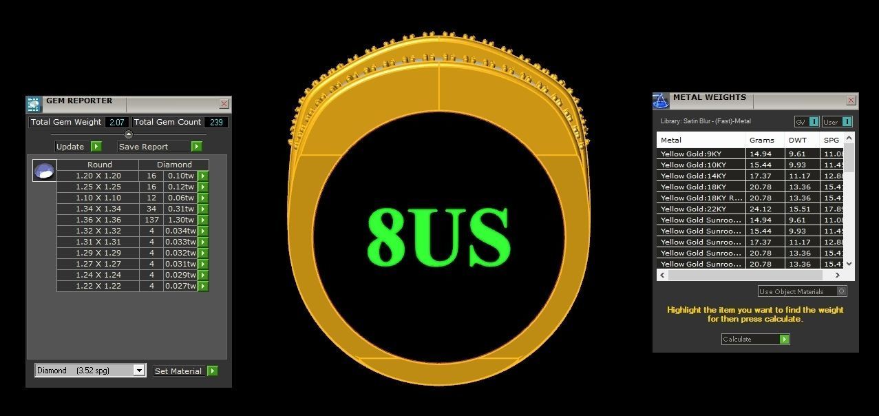  Wedding Men Diamond Ring 1MR56 3D print model_1